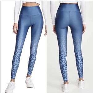 Good American Core Strength High Waist Blue Ombré Leggings Sky Leopard Size 2X